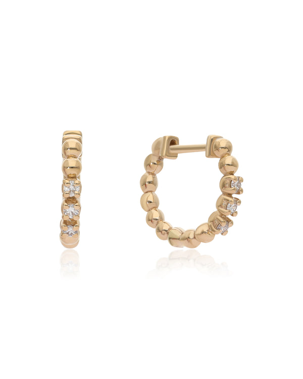 Lulu Diamond 14k Gold Huggies