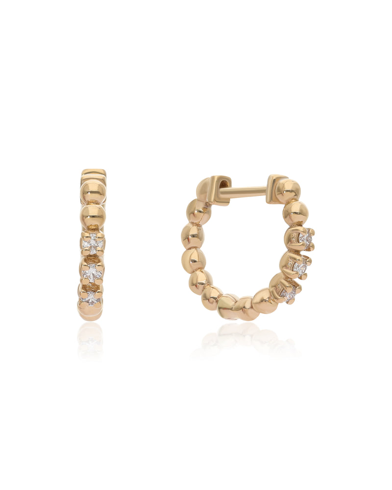 Lulu Diamond 14k Gold Huggies