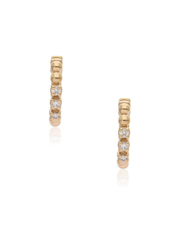Lulu Diamond 14k Gold Huggies