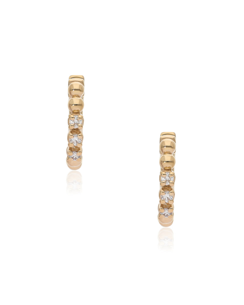 Lulu Diamond 14k Gold Huggies