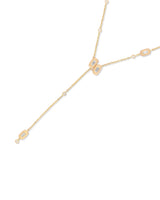 Ethereal Caress Duo 14k Gold Lariat Necklace