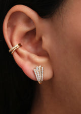 Ethereal Caress Diamond 14k Gold Huggies