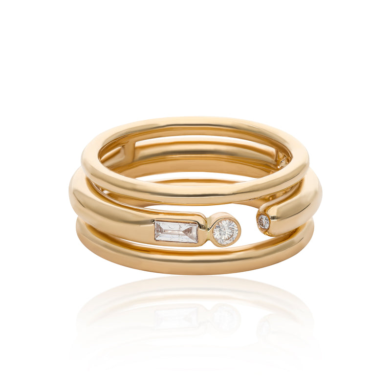 Ethereal Rue Diamond 14k Gold  Chunky Ring