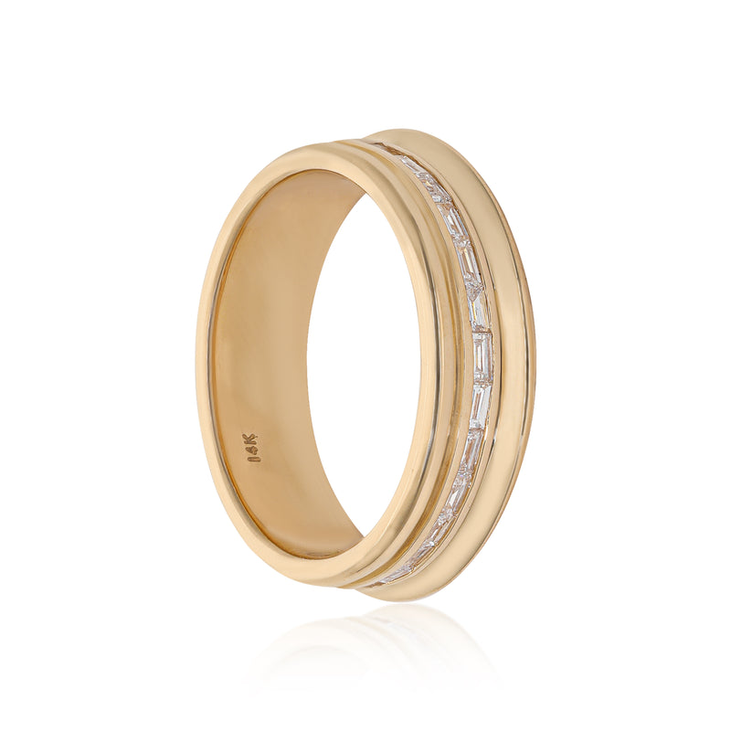 Ethereal Echo Diamond Baguette 14k Gold Ring