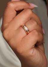 Ethereal Echo Diamond Baguette 14k Gold Ring