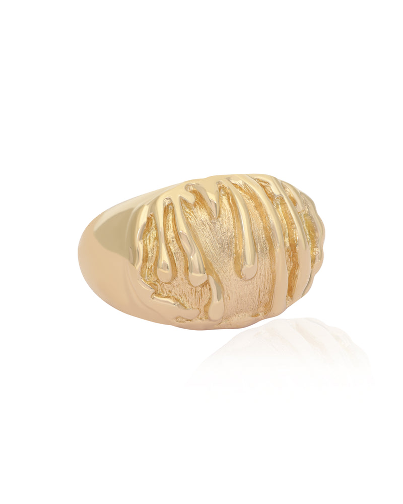 Molten Dome Vermeil Ring