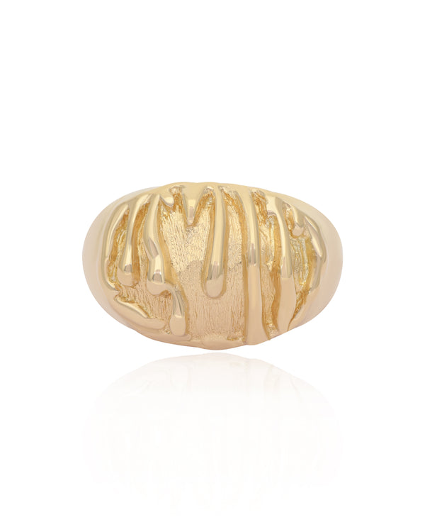 Molten Dome Vermeil Ring