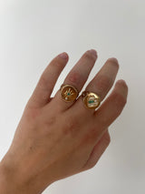 Ethereal Skyline Emerald Evil Eye 14k Gold Ring