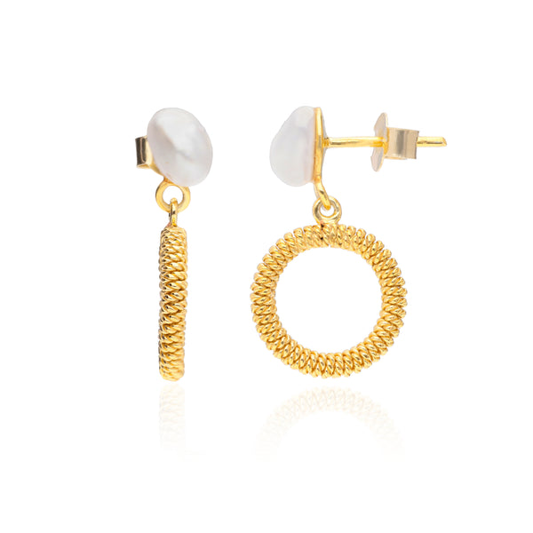 Rhea Keshi Pearl Vermeil Hoops