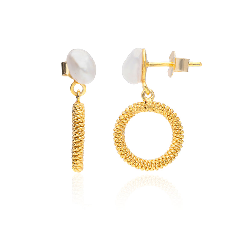 Rhea Keshi Pearl Vermeil Hoops