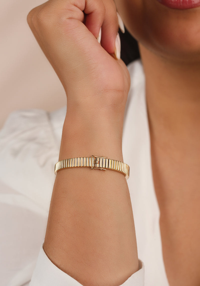 Ridged Oval Bracelet