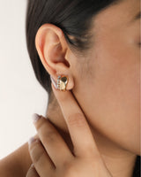 Ethereal Venetian Diamond & Gold Hoops