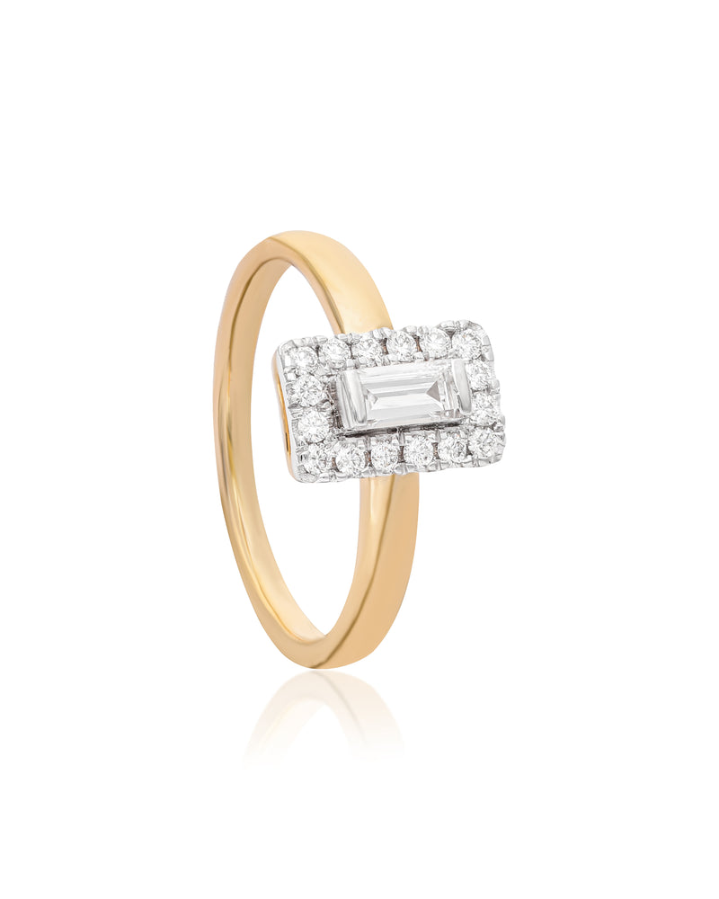 Princess Diamond Baguette 14k Gold Ring