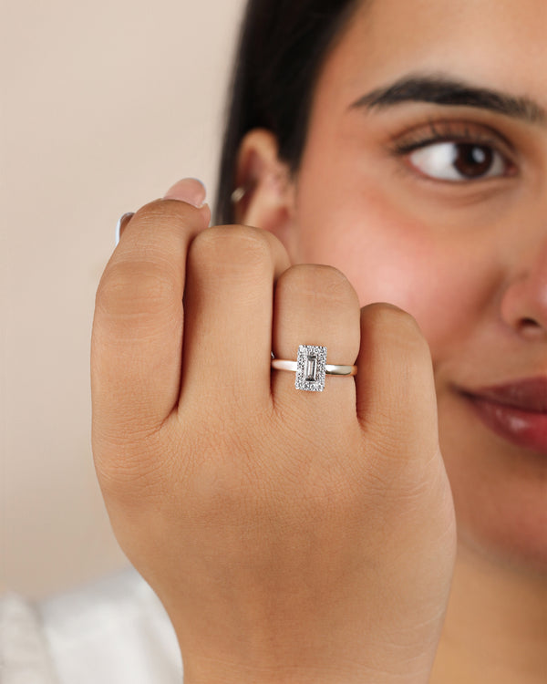 Princess Diamond Baguette 14k Gold Ring