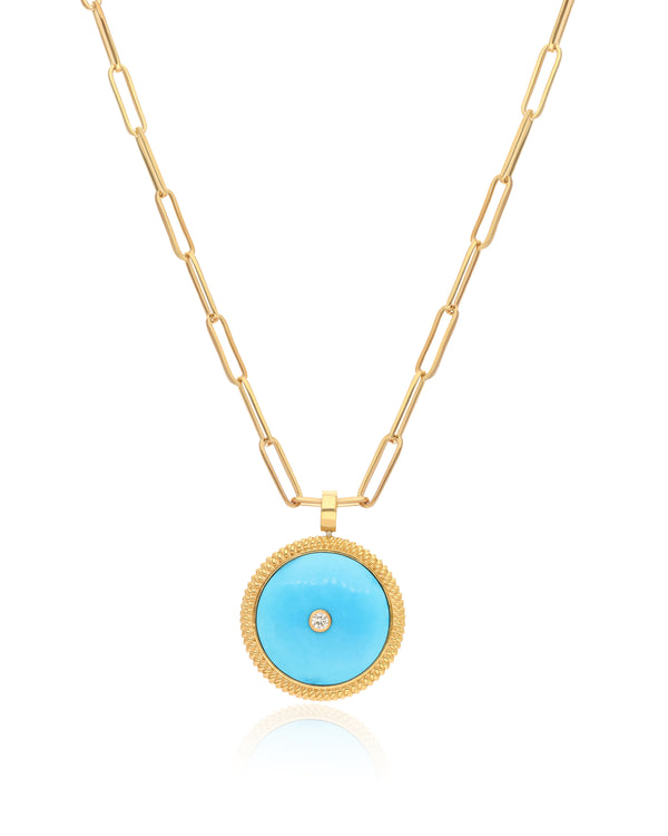 Medallion Necklace -Lapis + Turquoise