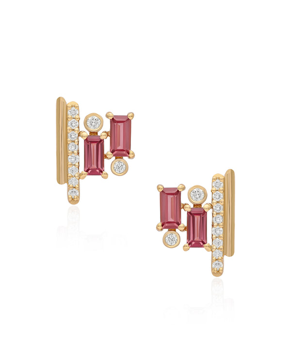 Ethereal Studs - Pink Tourmaline