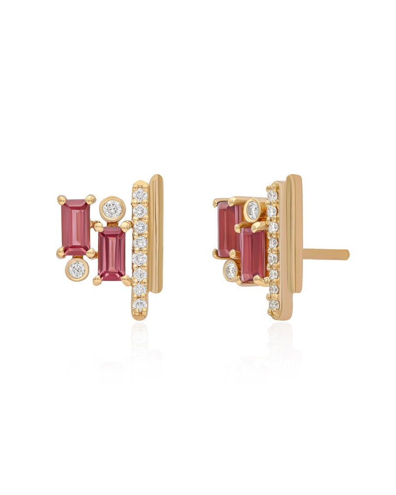 Ethereal Studs - Pink Tourmaline