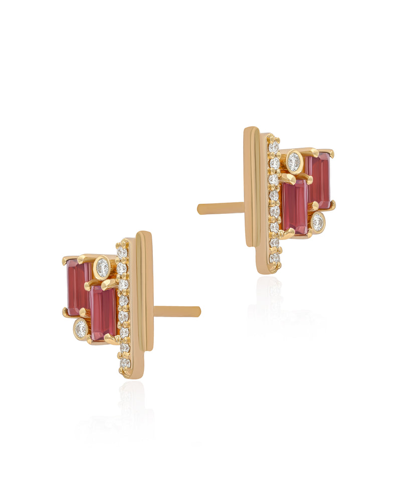 Ethereal Studs - Pink Tourmaline