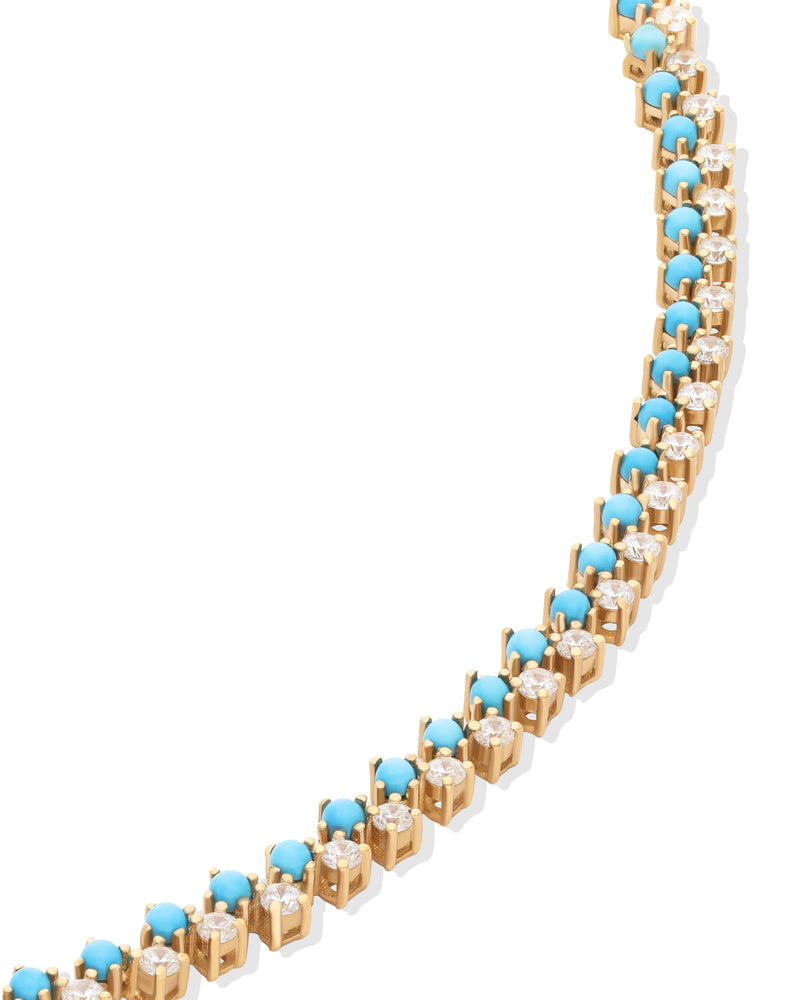 Summer Sparkle Tennis Necklace - Turquoise