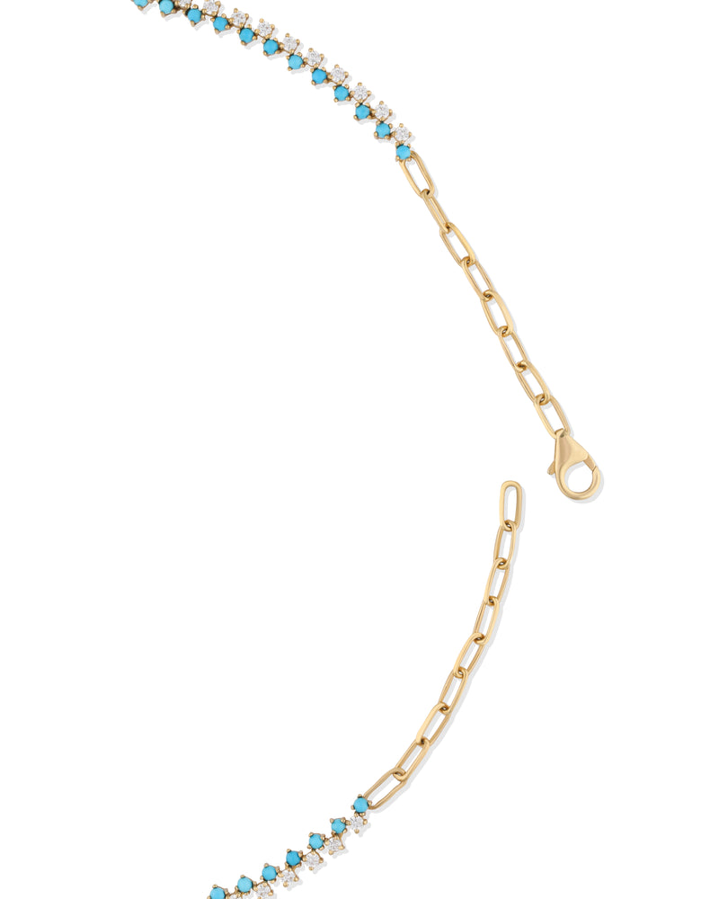Timeless Sparkle Tennis Necklace - Turquoise