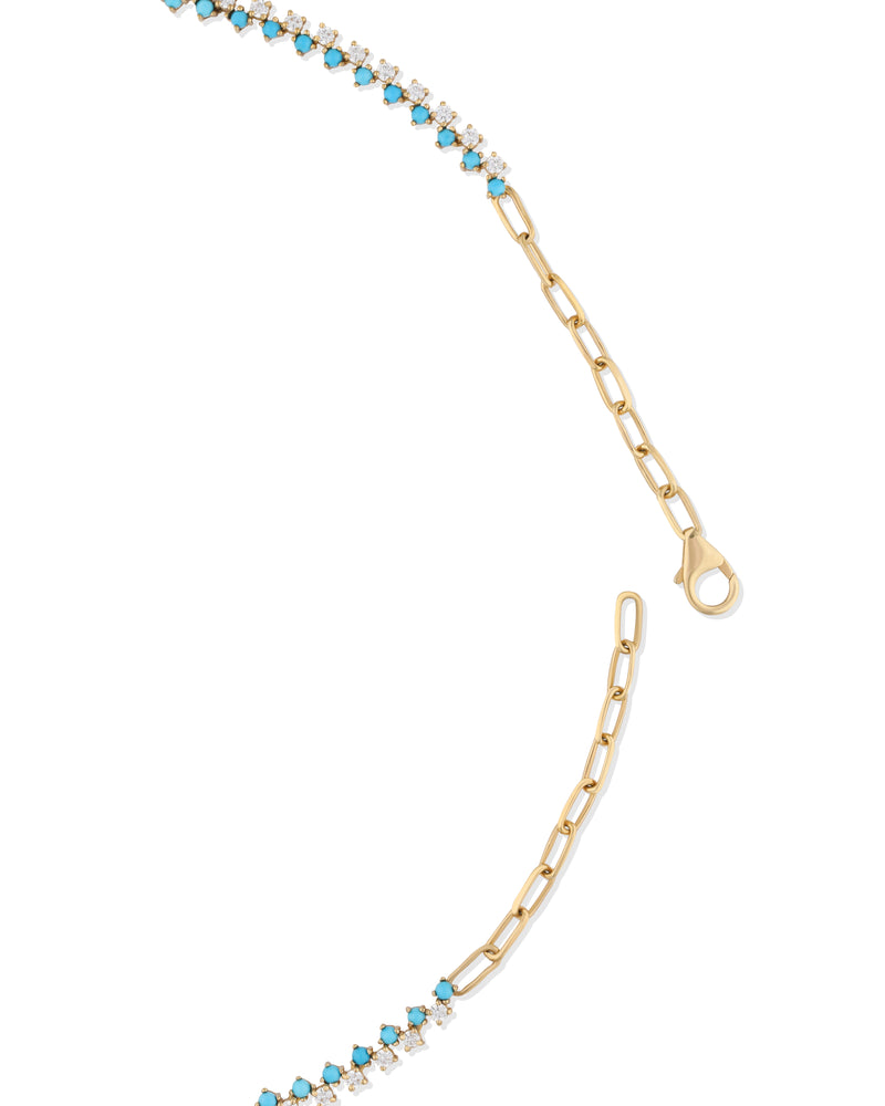 Summer Sparkle Tennis Necklace - Turquoise