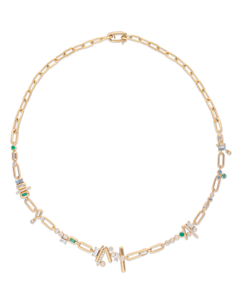 Ethereal Caress Multi-Stone 14k Gold  Necklace