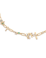 Ethereal Caress Multi-Stone 14k Gold  Necklace
