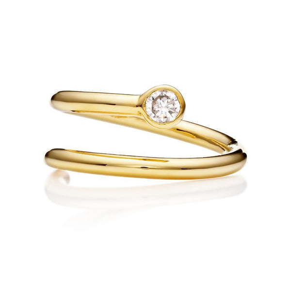 Wrap Bezel-set Diamond Vermeil Ring