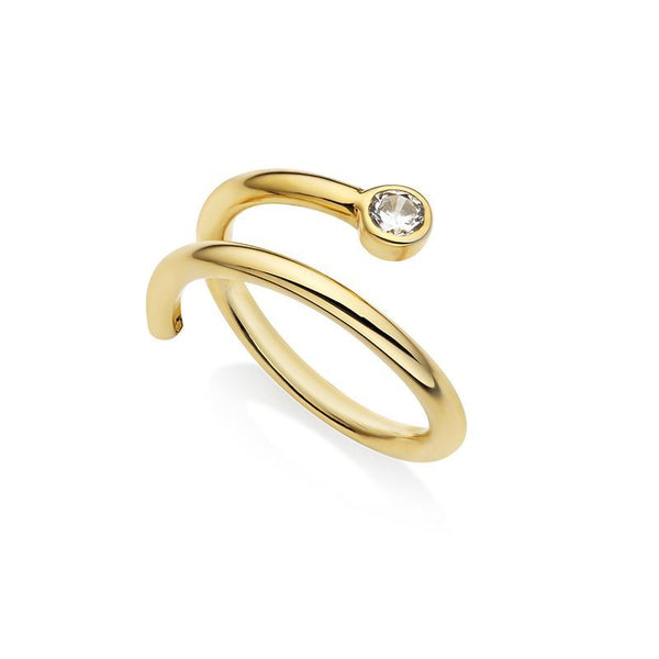 Wrap Bezel-set Diamond Vermeil Ring