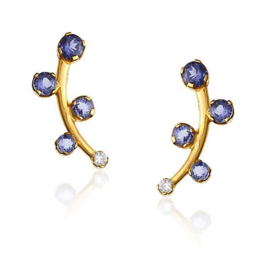 Sapphire 14k Gold Ear Crawlers