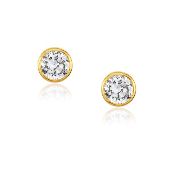 Bezel Set Stud Earrings