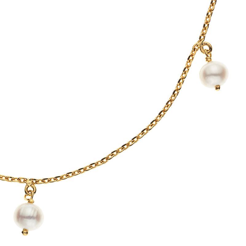 Ada Vermeil Cultured White Pearl Necklace