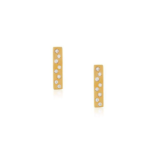 Pave-set Bar Earrings - Gold