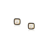 Black Enamel Vermeil Studs