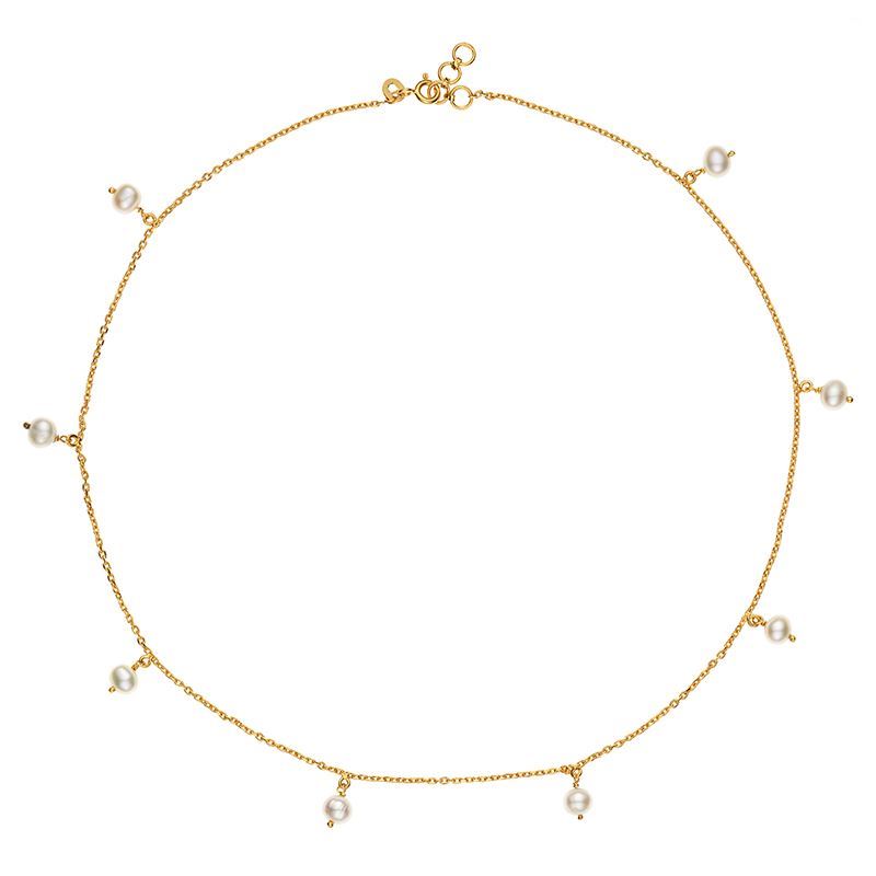 Ada Vermeil Cultured White Pearl Necklace