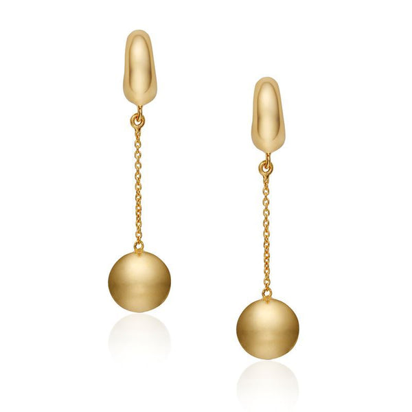 Ball Drop Vermeil Hoops -Small