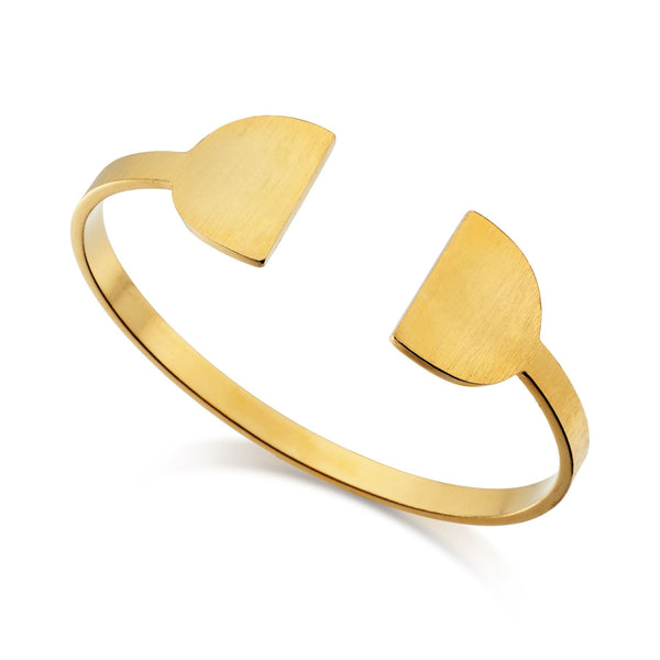 D-shaped Open Cuff Vermeil Bracelet