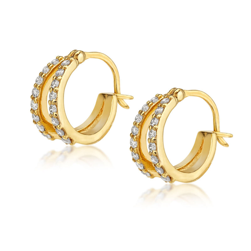 Brooke 14k Gold Diamond Hoops