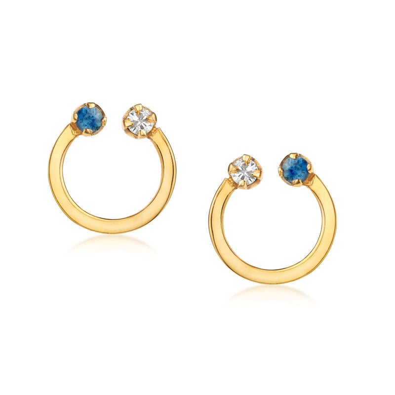 Selene Diamond & Tanzanite 14k Gold Earring