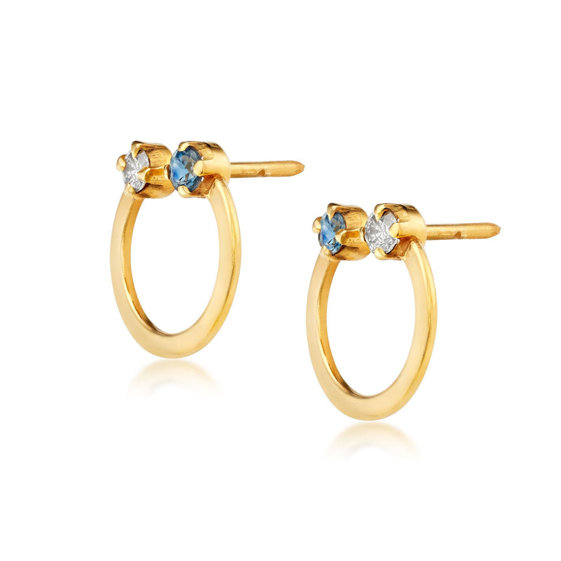 Selene Diamond & Tanzanite 14k Gold Earring