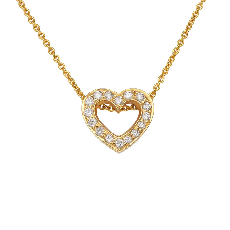 A Heart of Gold 14K Gold Necklace with Diamonds