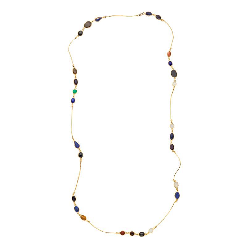 Mosaic Semi-Precious Stone Vermeil Necklace