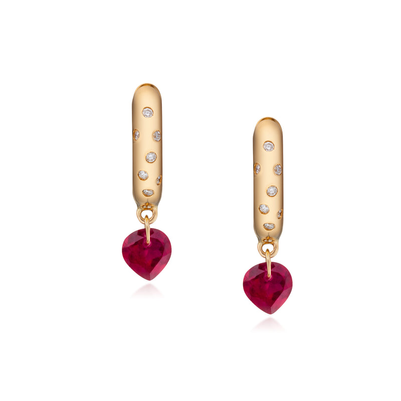 Rangoli Ruby Hoops