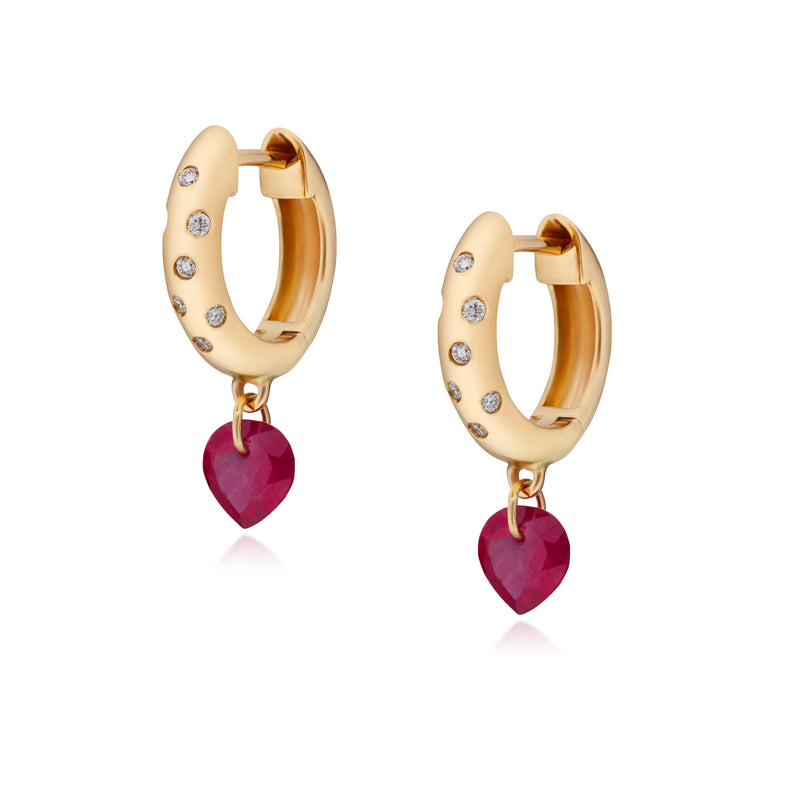 Rangoli Ruby Hoops