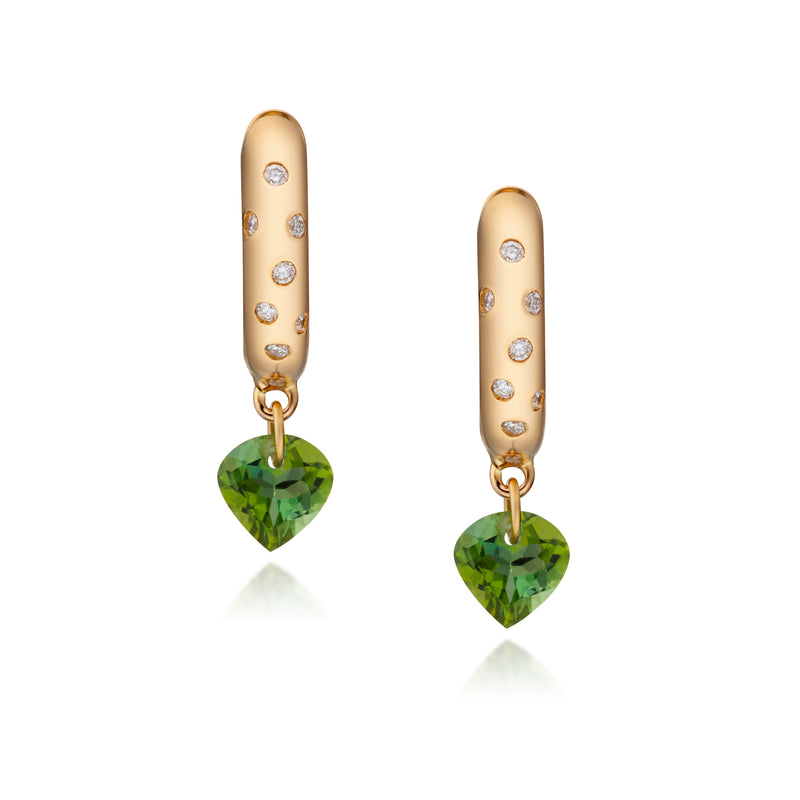 Rangoli Green Tourmaline Hoops