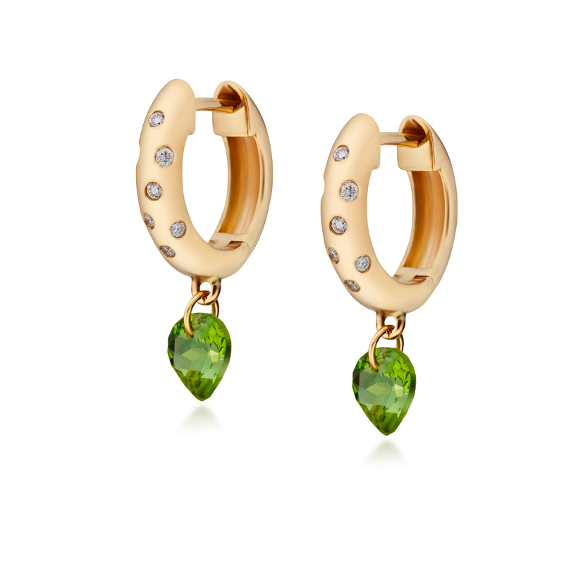 Rangoli Green Tourmaline Hoops