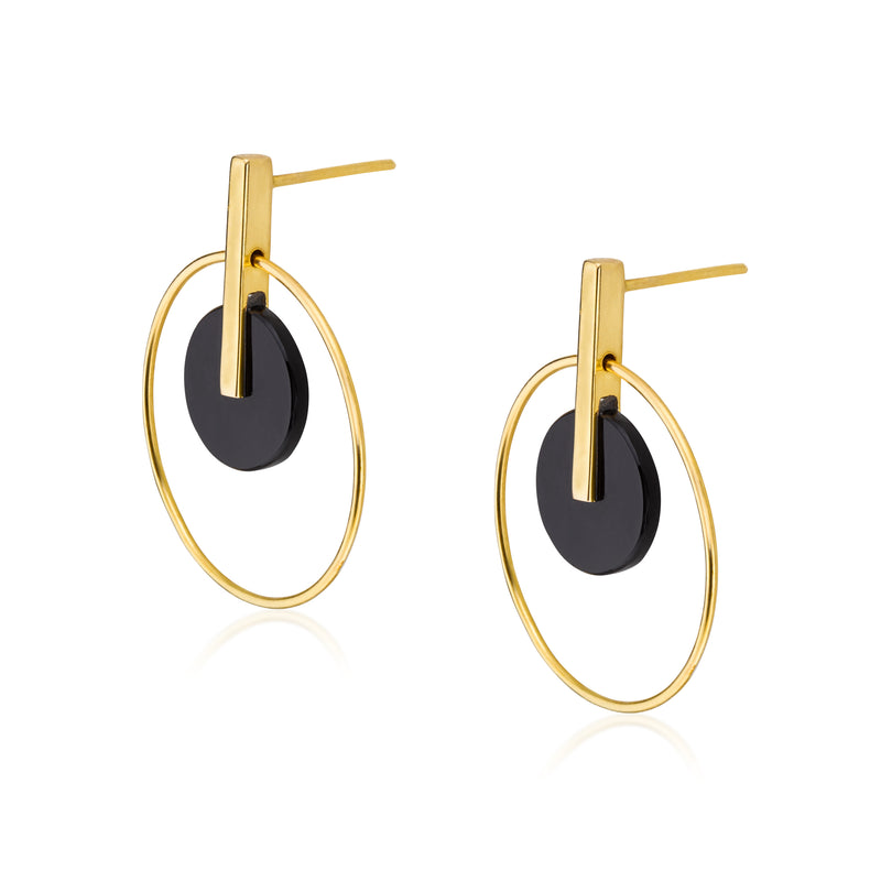 Annika Onyx Hoops