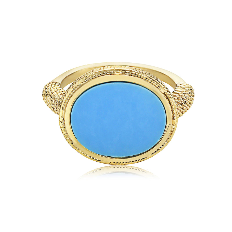 Ara Woven Ring - Turquoise & Gold