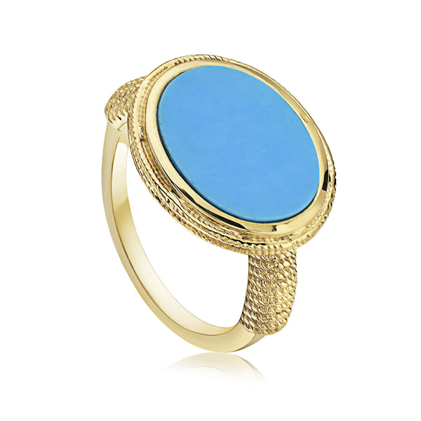Ara Woven Ring - Turquoise & Gold