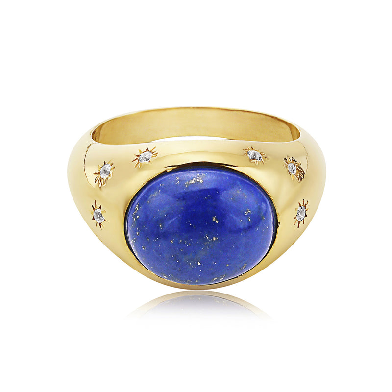 Cora Lapis Dome Vermeil Ring